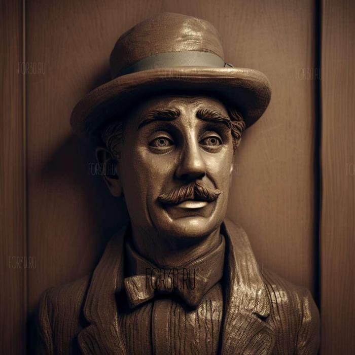 Charlie Chaplin 1 stl model for CNC